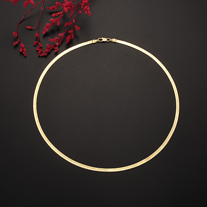 18K Gold Blade Chain Necklace