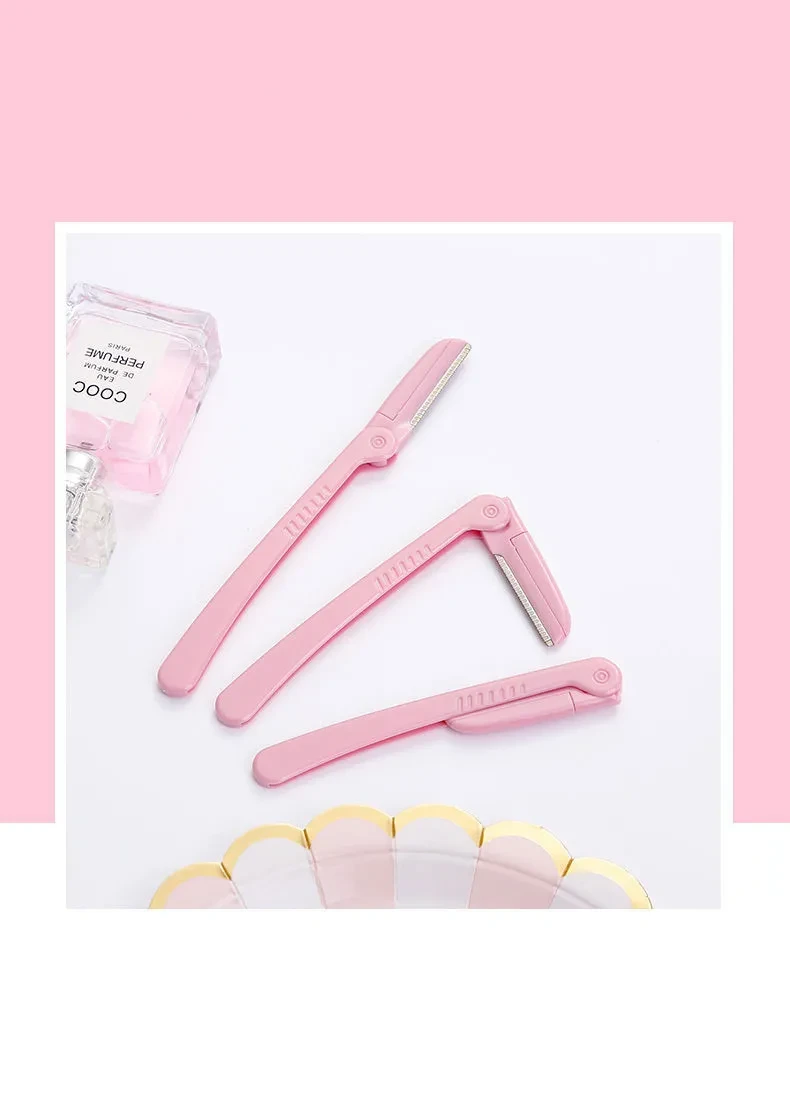 Folding eyebrow shaping knife set