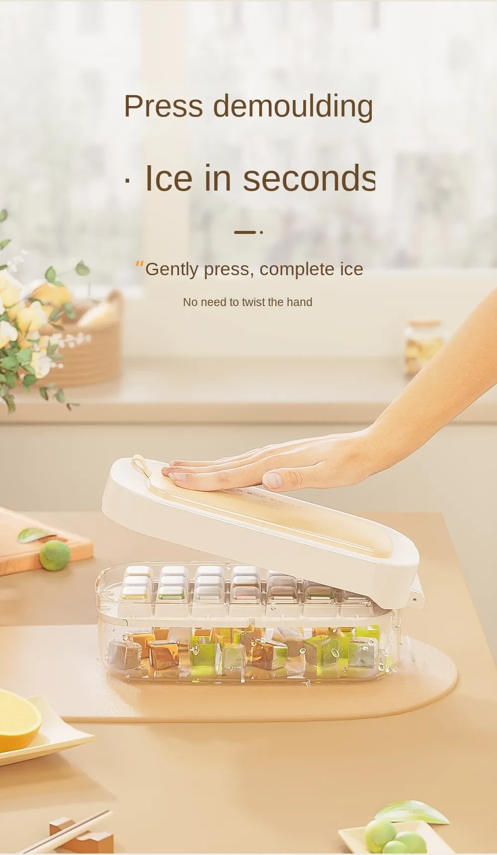 Ice Box Ice Cube Tray Grid