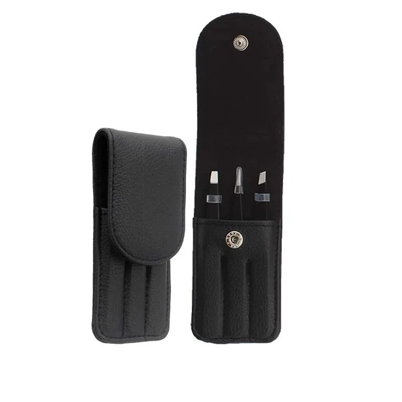 Three-piece eyebrow tweezers set