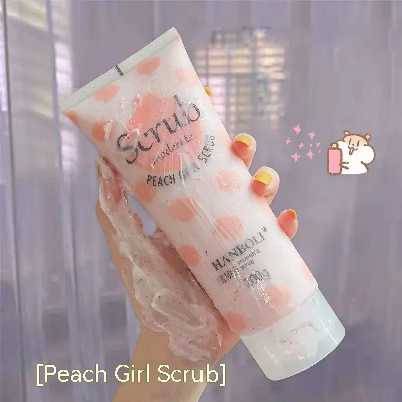 Hanboli Peach Body Scrub Cream Hydrating Moisturizing Tender And Smooth