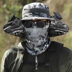 2025 2pcs New Solar Fan Outdoor Fishing Cap - Solar Sunscreen Sun Cap With Fan Solar Fan Cap Dual Power Fan Outdoor Fan Solar Outdoor Fishing Cap