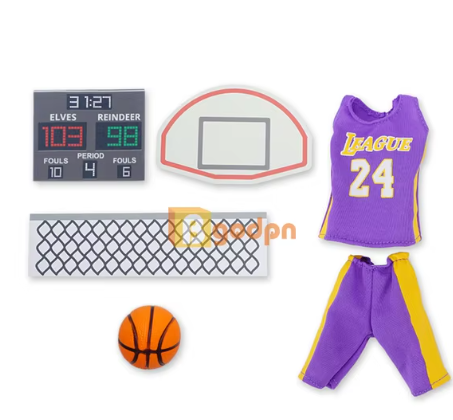 Elf Prop Miniature Basketball Goal shirt and ball Doll Accessories Mini Basketball Dollhouse Terrariums Fairy Garden