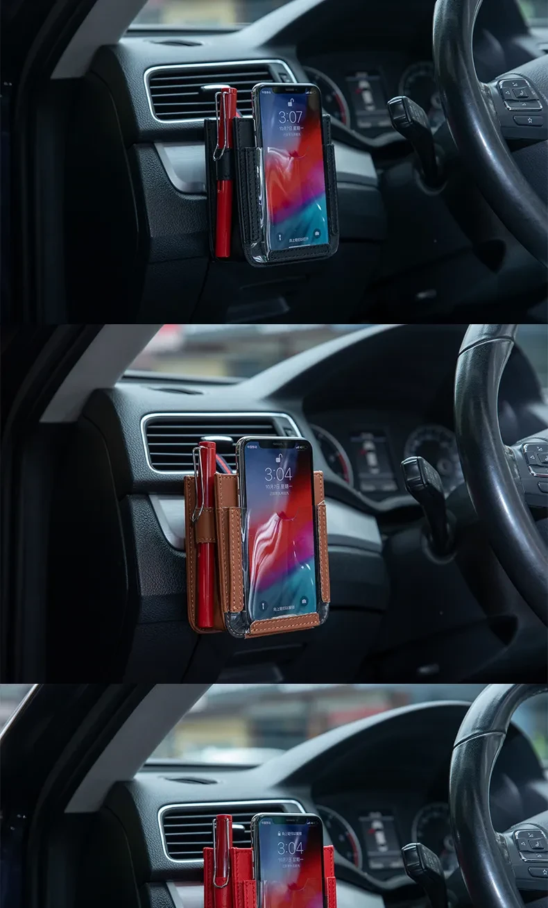Multifunctional car phone storage bag in the car