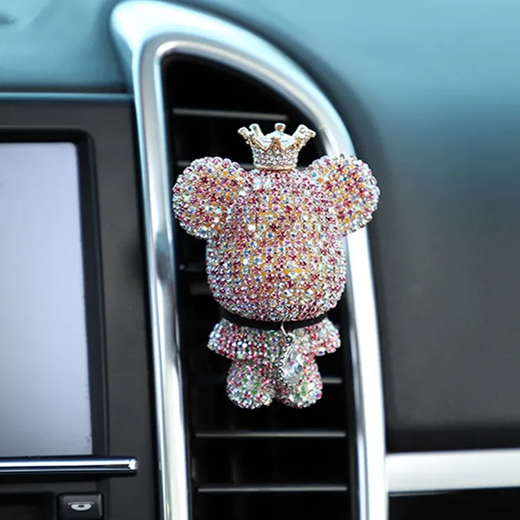 Creative Diamond-studded Bear Perfume Clip For Car Air Outlet