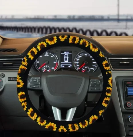 Sunflower Steering Wheel Cover Anti-slip Foreign Trade Keychain
