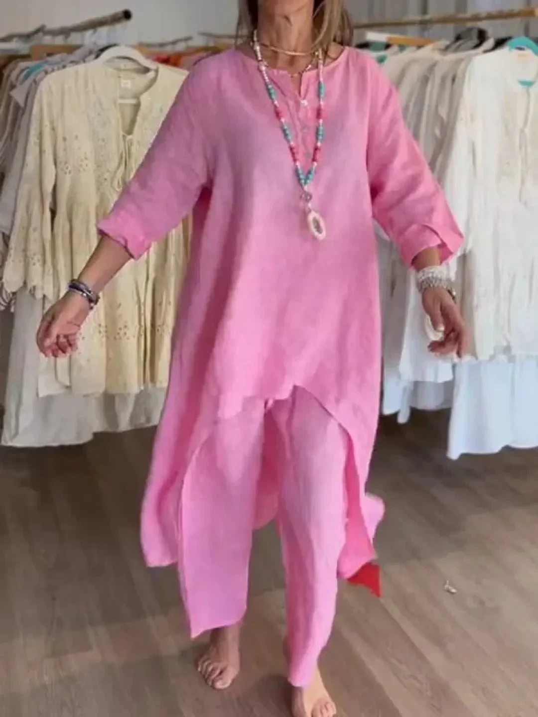 Marie - Ladies linen trouser suit