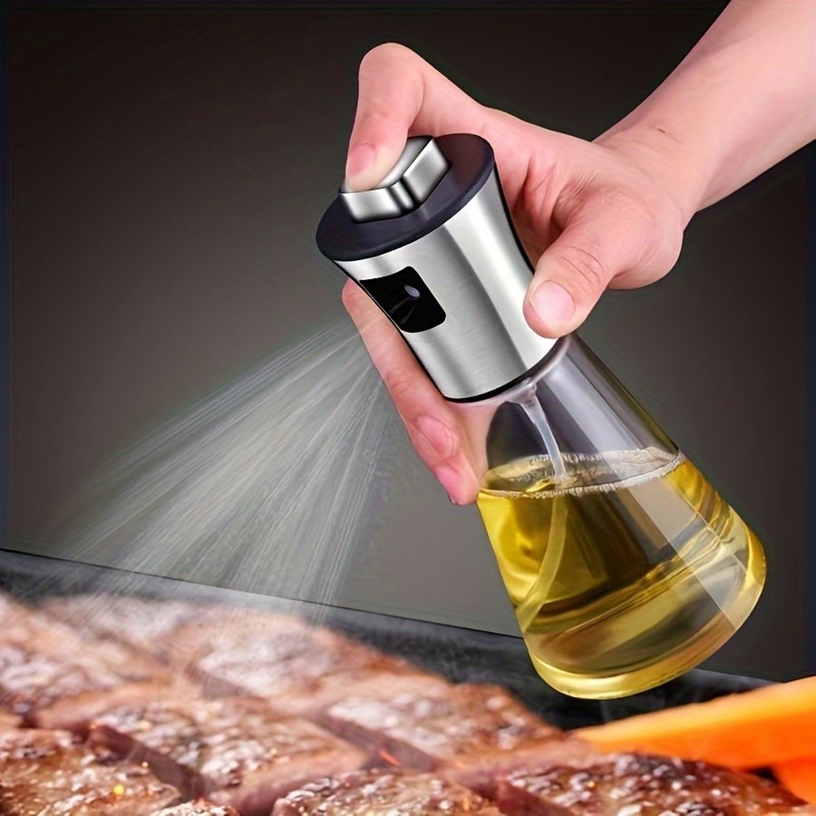 304 Stainless Steel Oil Spray Bottle - Pressurized Spray Glass Oil Spray Pot for Kitchen, Olive, Edible Oil, Barbecue - Ideal for Restaurants and Special Occasions like Eid Al-Adha Mubarak