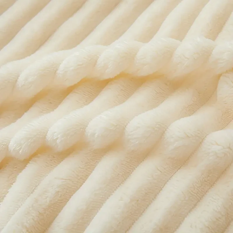 Luxury Solid Color Wide Ribbed Throw Blanket