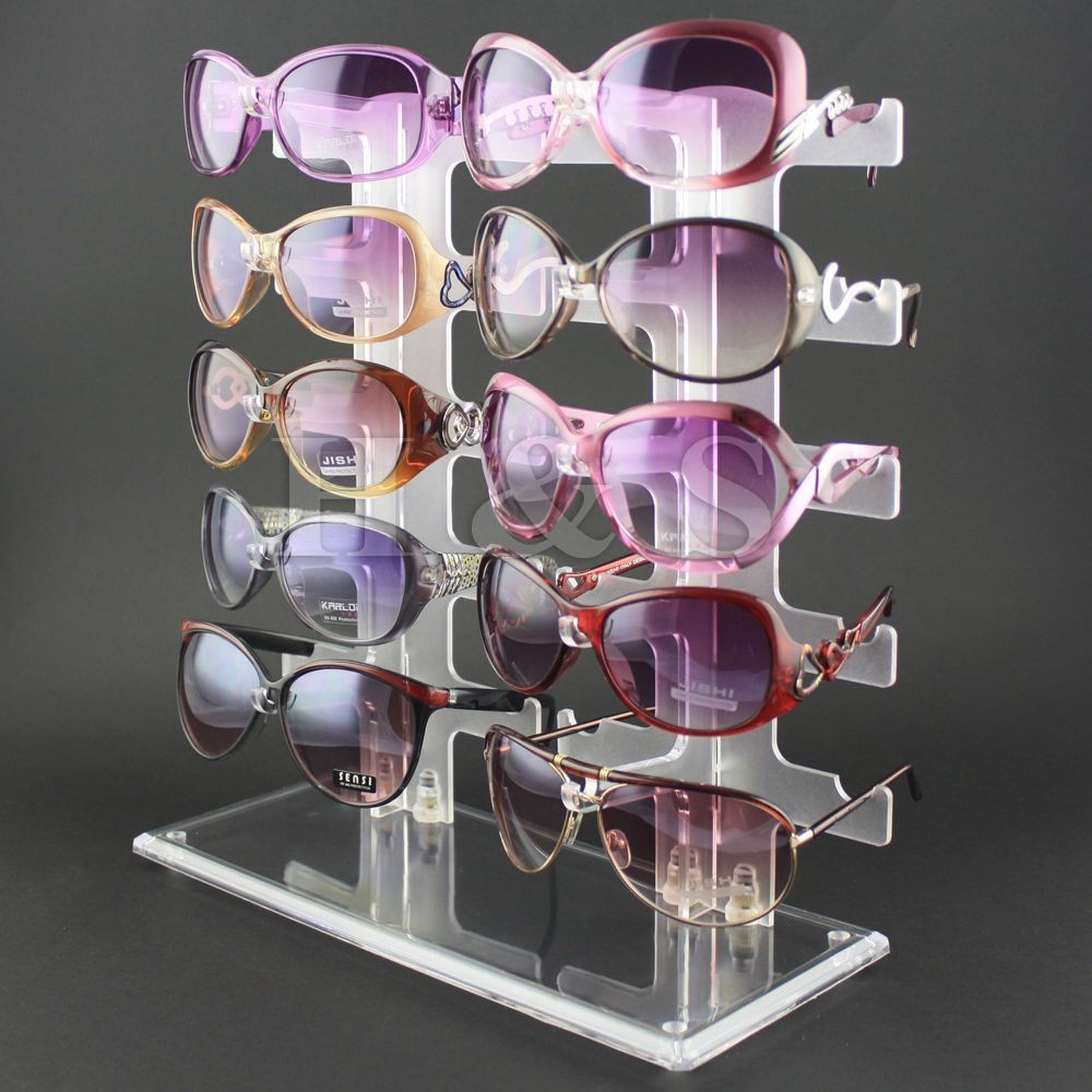 10 Pair Acrylic Sunglasses Glasses Retail Shop Display Unit Stand Holder