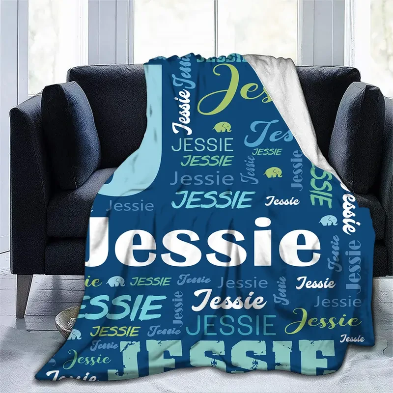 Flannel Blanket, Personalized Name Throw, Soft Comfortable Warm Blanket