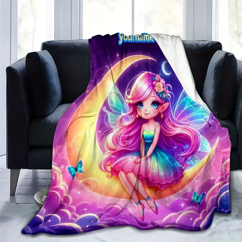 Personalized Trendy Throw Blanket with Text Print