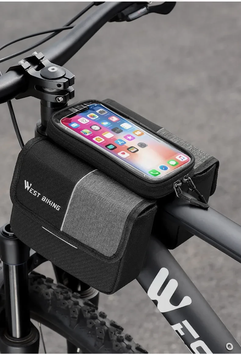 Bilateral Tube Touch Screen Saddle Bag