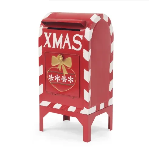 Red Iron Christmas Mailbox Decoration