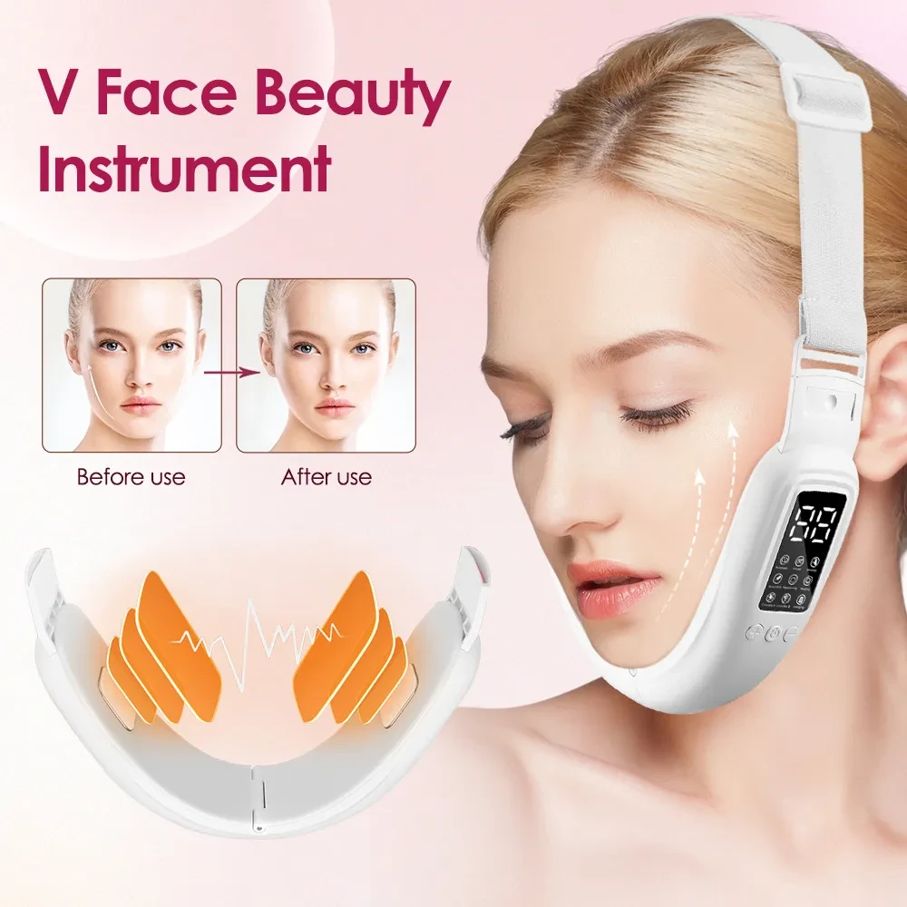 V15 Gear Heating Model Facial Lifting And Tightening Double Chin Micro Current Face Slimming Device