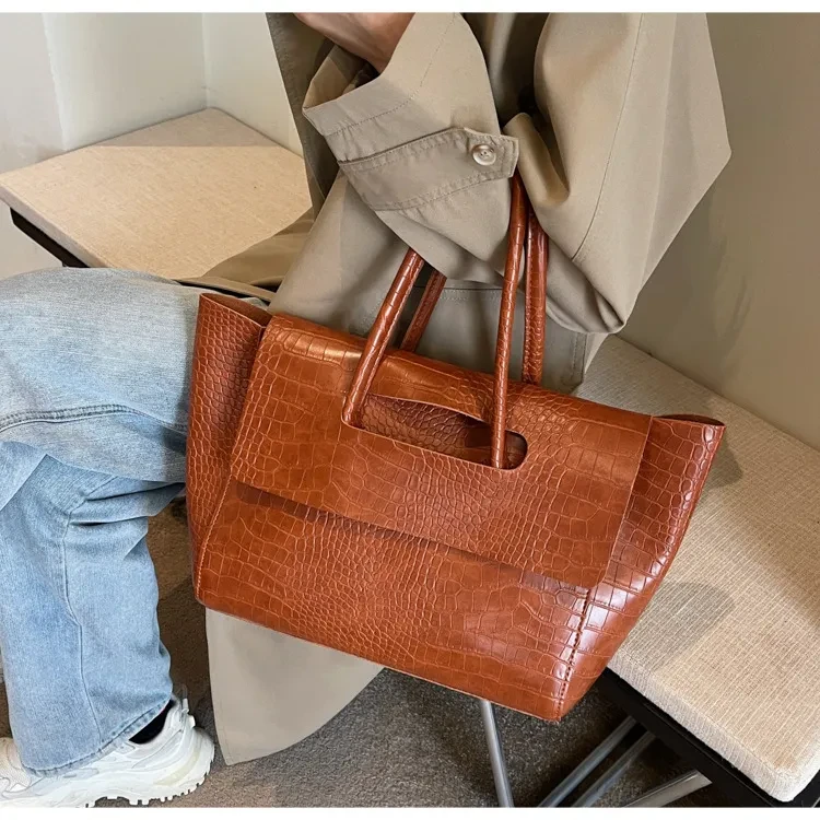 New Stone Pattern Large Capacity Handbag