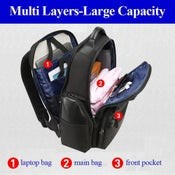 Business Anti Theft Waterproof Three Layer Large Capacity Double Shoulder Bag