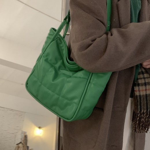 Green Down Women's Fashion Simple Tote Bag Niche All-match Large Capacity
