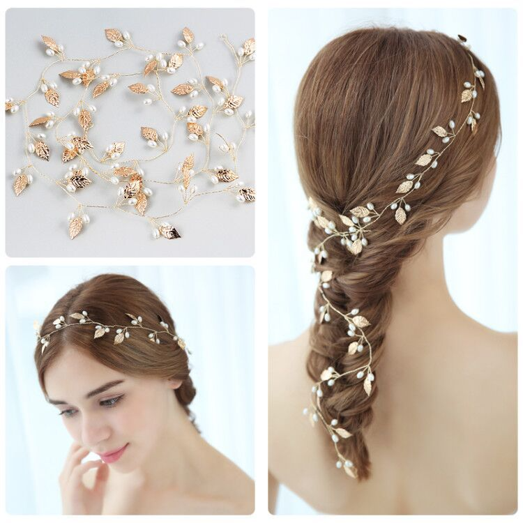 Bridal Headgear Golden Leaves European And American Wedding Headband