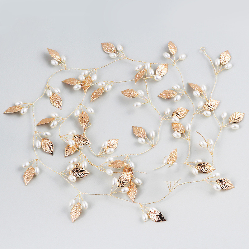Bridal Headgear Golden Leaves European And American Wedding Headband
