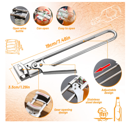 New Stainless Steel Labor-saving Capping Device Household Laoganma Quick Bottle Opener Non-slip Cap Opener Capping Device