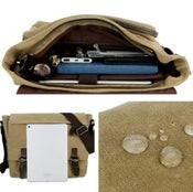 Trendy Army Green Canvas Laptop bag. Free Shipping