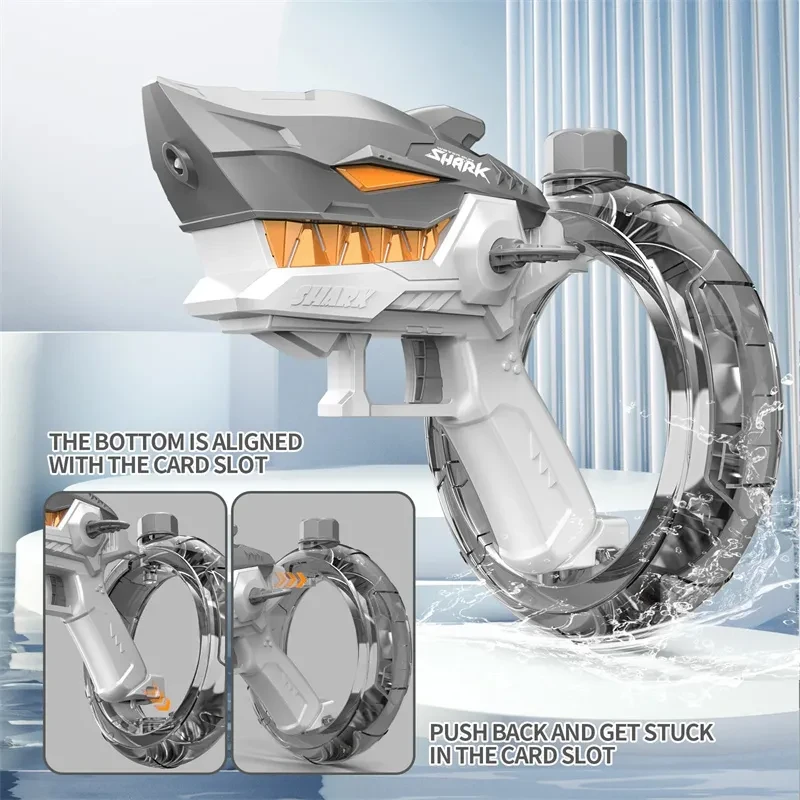 New Shark Electric Water Gun Toys Fully Automatic Continuous Fire Water Gun Large Capacity Beach Summer Children's Water Playing Toys