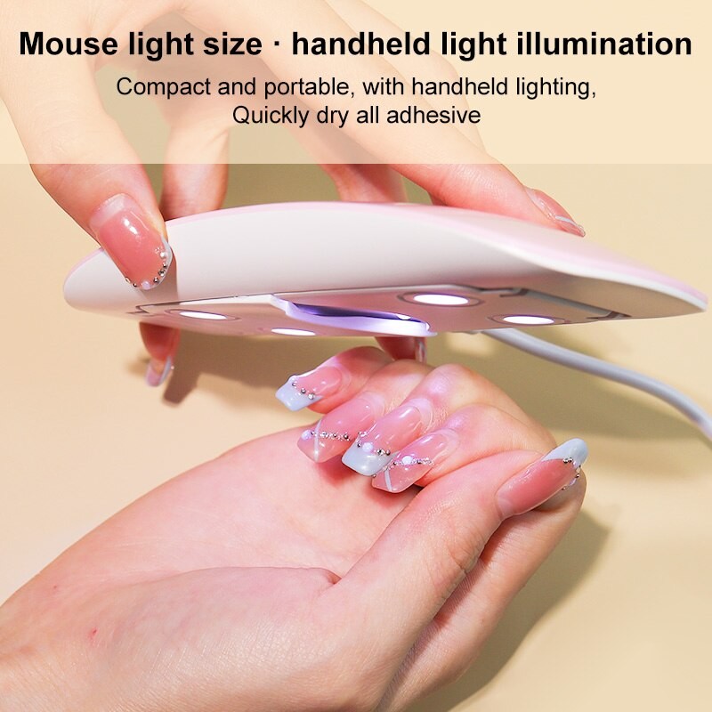 6W Mini Nail Dryer Machine  Portable 6 LED UV Manicure Lamp