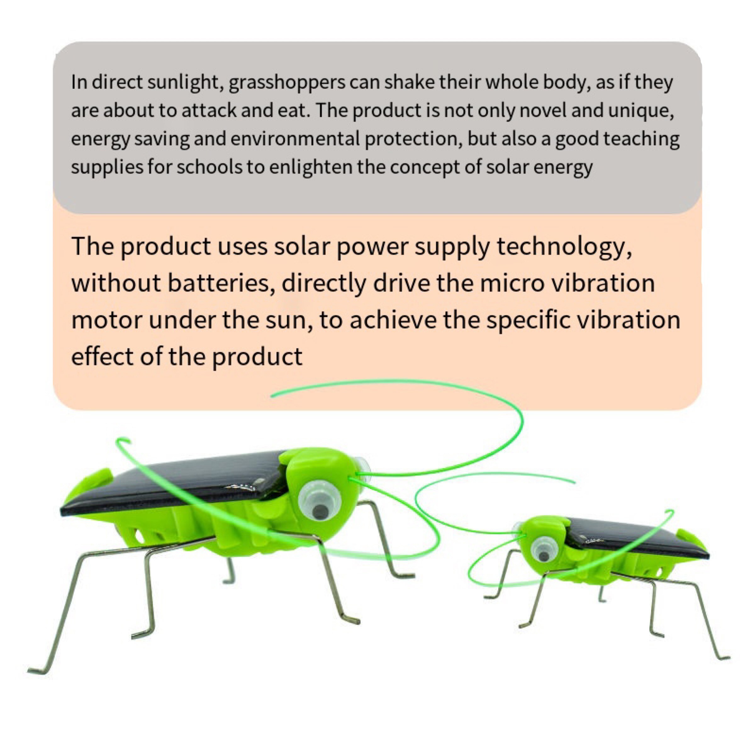 Solar Grasshopper Toy Puzzle  Eco-Friendly Solar-Powered Insect Toy for Kids