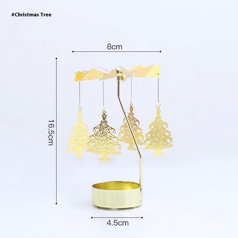 Aromatherapy Candlestick Girl Heart Golden Rotating Atmosphere Device