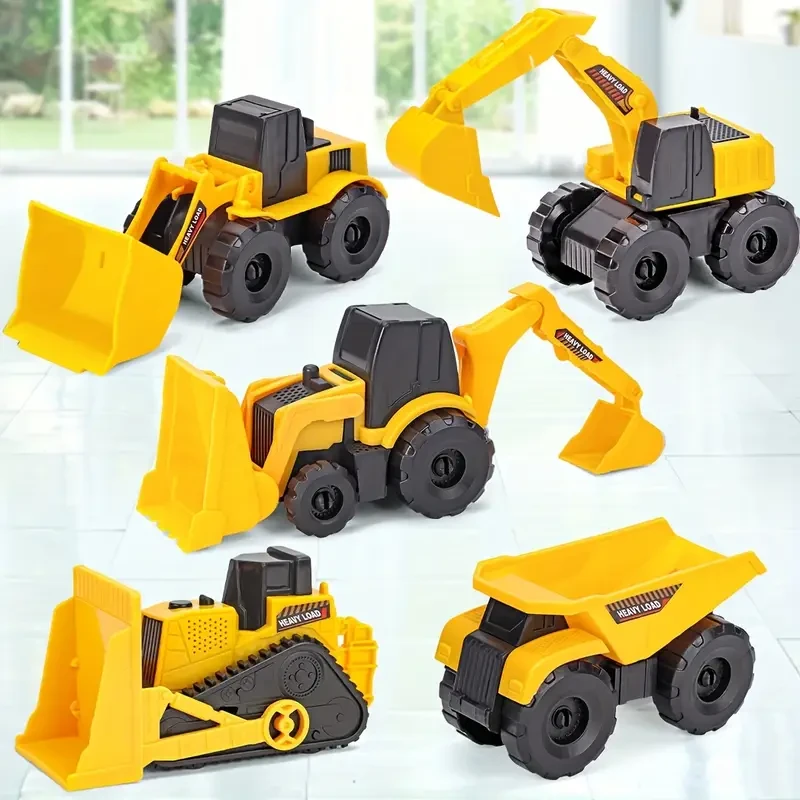 5-Pack Wind Powered Construction Toy Vehicles
