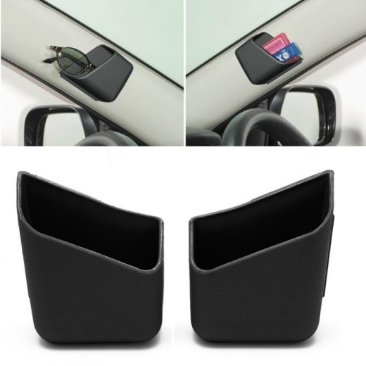 2 Pieces Of General Auto Parts Glasses Storage Box Storage Box Holder Black