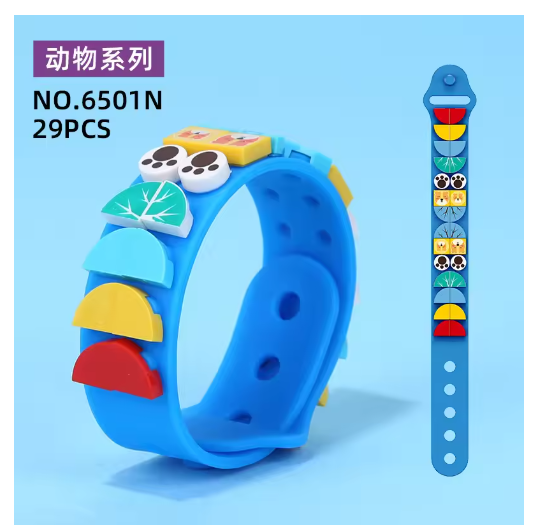 2023 New Diy DOTS Go Team!Building Block Toys 41900 41901 41902 41903 41911 41912 Silicone Bracelet Cartoon Children's Day Gift