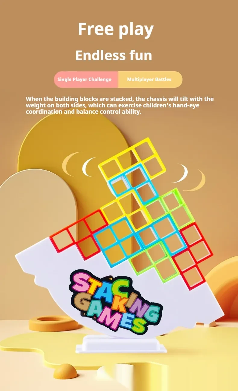 Balance Stacking Board Games Kids Adults Tower Block Toys for Family Parties Travel Games Boys Girls Puzzle Buliding Blocks Toy