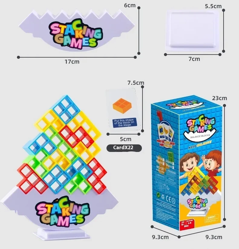 Balance Stacking Board Games Kids Adults Tower Block Toys for Family Parties Travel Games Boys Girls Puzzle Buliding Blocks Toy