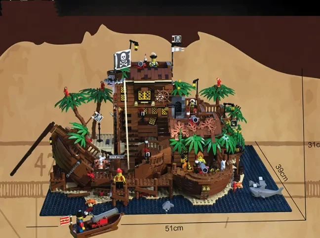 Large Captain Action Shipwreck Caribbean Series Assembled Toys