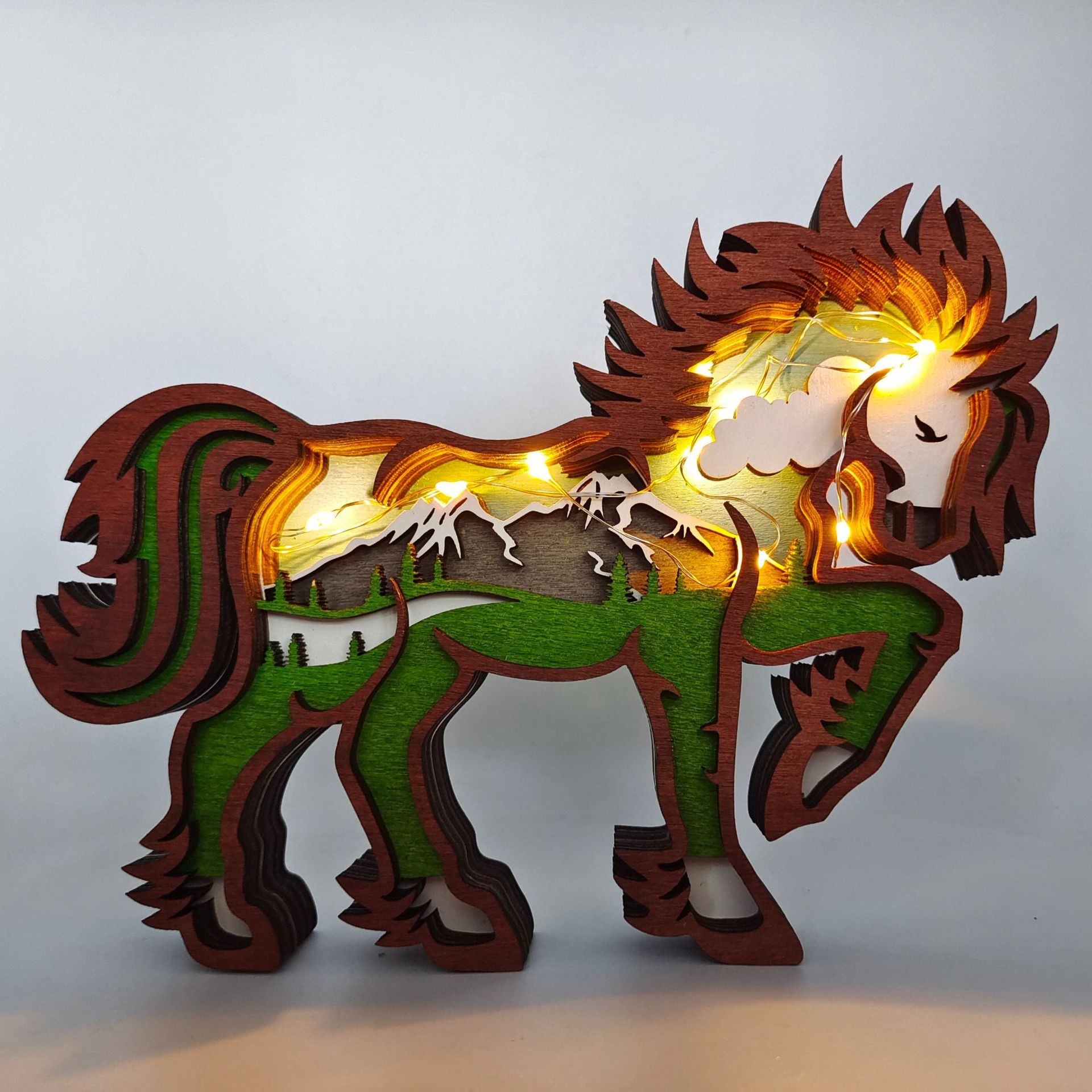 European Animal Ornaments Wooden Craftwork