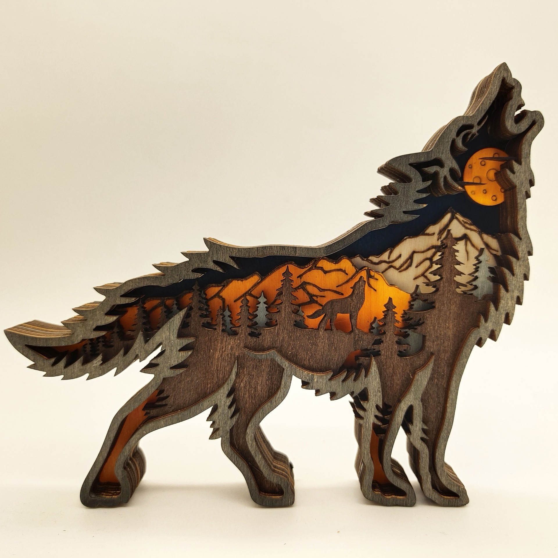 European Animal Ornaments Wooden Craftwork