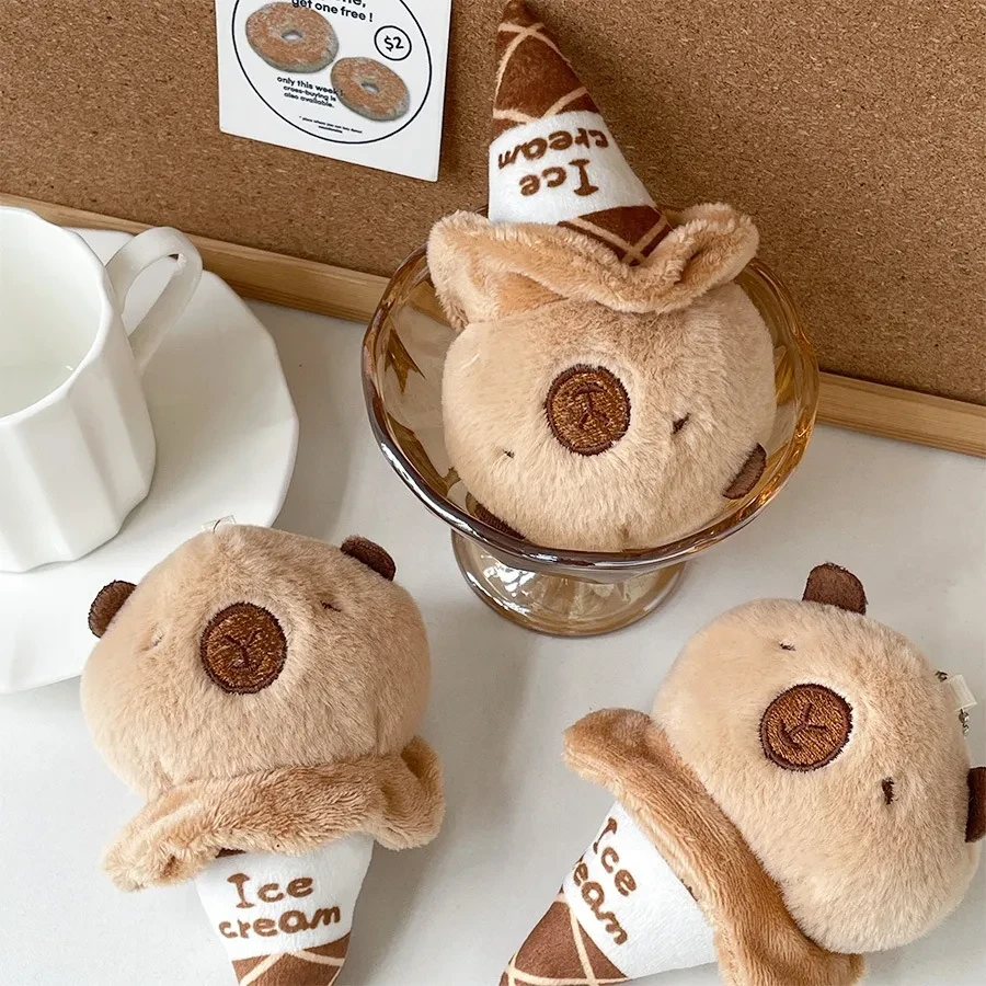 Cute Sweet Tube Capybara Ice Cream Plush Doll Pendant Toy