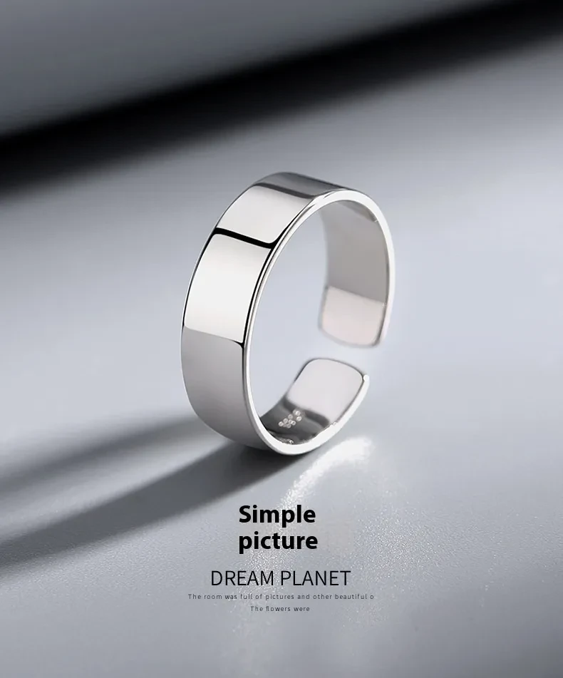 Korean Style Simple Graceful Glossy Unisex Open Ring