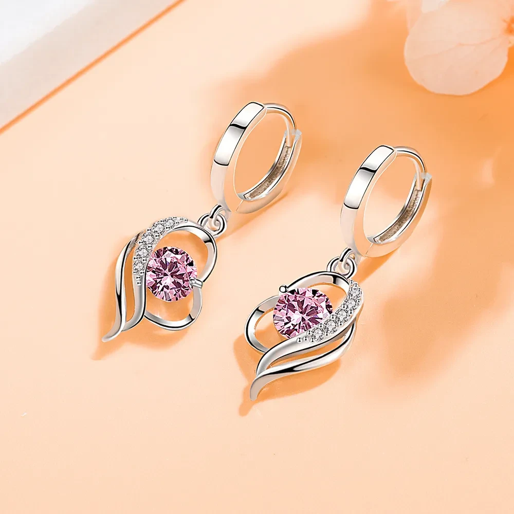 Fashion Soft Ear Rings Mid-length Heart-shaped
