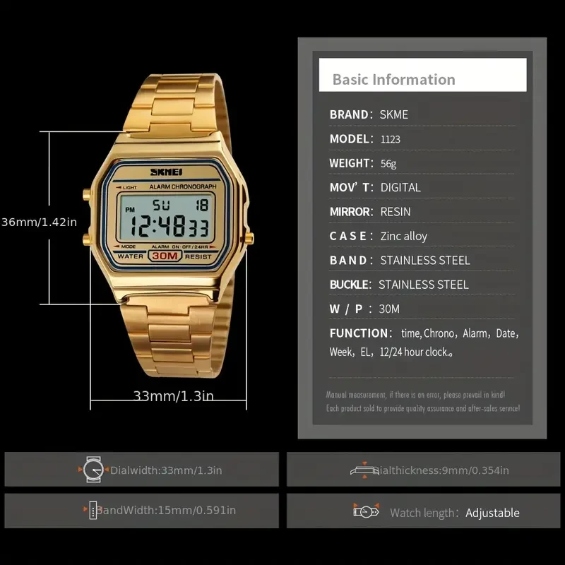 SKMEI Multifunctional Waterproof Timing Electronic Watch