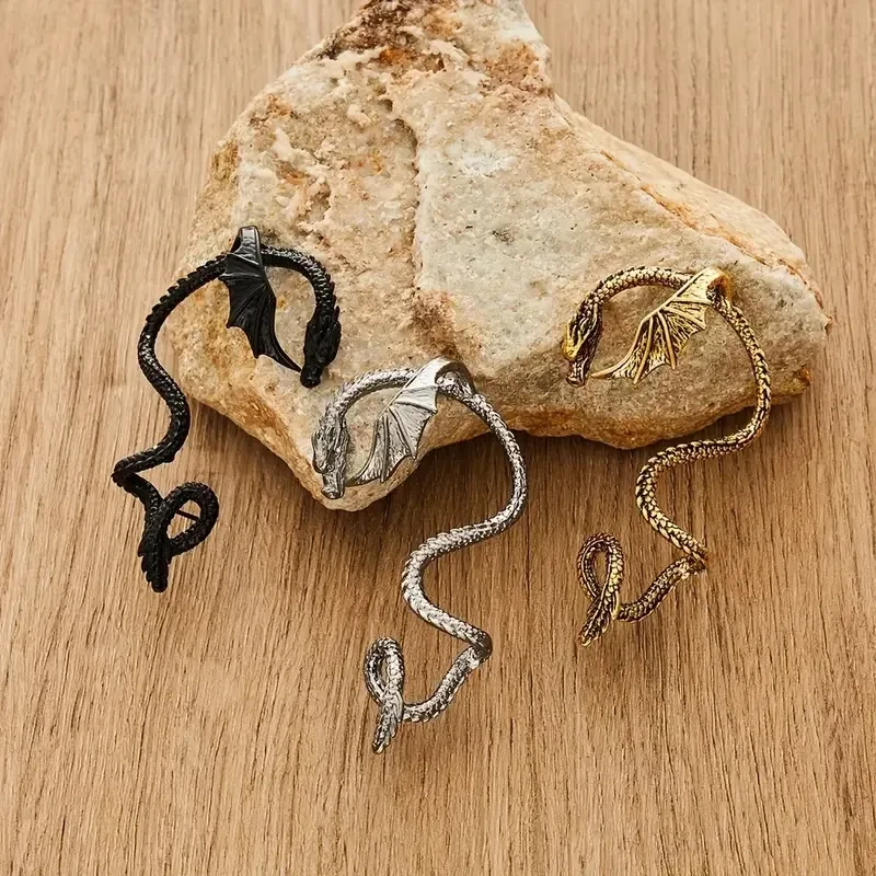 Women's Vintage Winding Clip-on Dragon Earrings