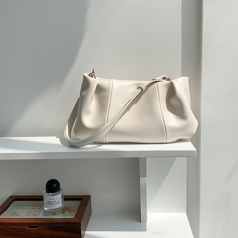 Fashion Zipper Pleated Portable Underarm Bag