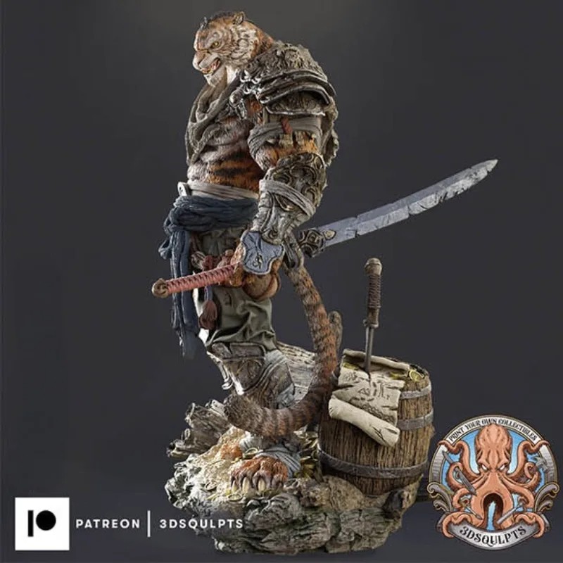Tiger Warrior Fantasy Hobby Miniature Sculpture Toy