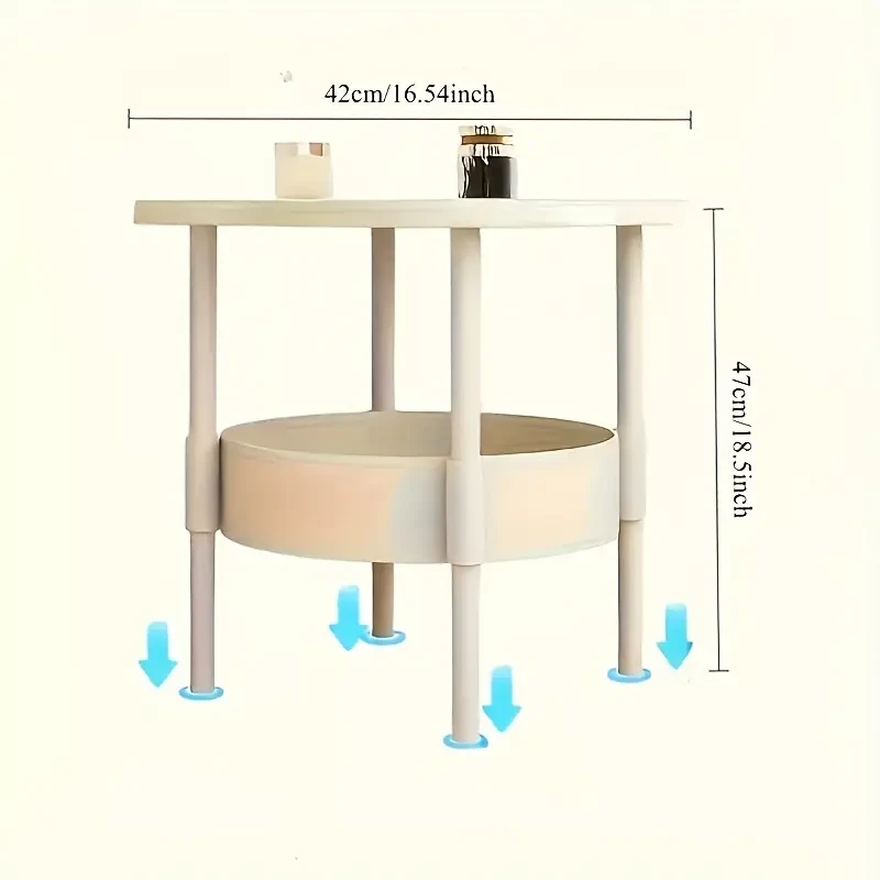 Modern Simple Cloud Coffee Table, 2-Layer Space Design, Storage Design, Living Room Tea Table, Rounded Corners and Anti-Collision Design
