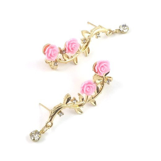 Individual Style Women's Stud Earrings Rose Branch