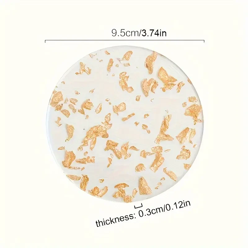 6pcs Luxury Golden Foil Acrylic Coaster Set