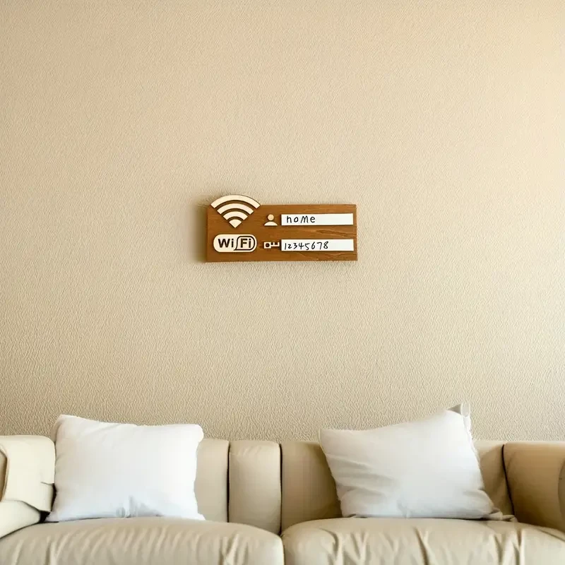 1pc Rustic Wooden WiFi Password Sign
