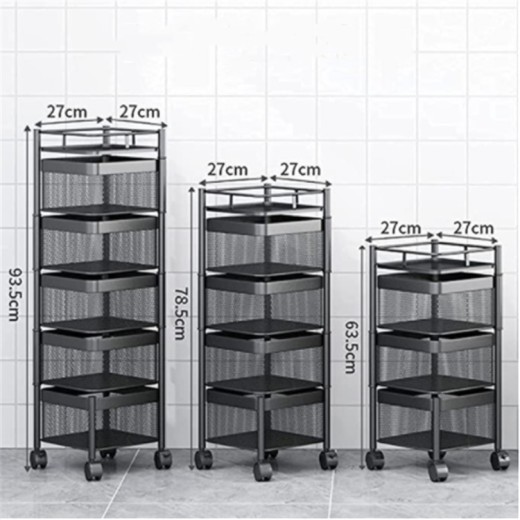 Kitchen Storage Shelf Vegetable Rotating Shelf Floor Multi-layer Square